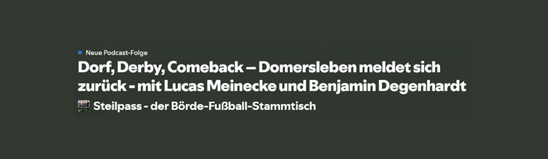 Featured image of post DSV beim Podcast "Steilpass Börde"